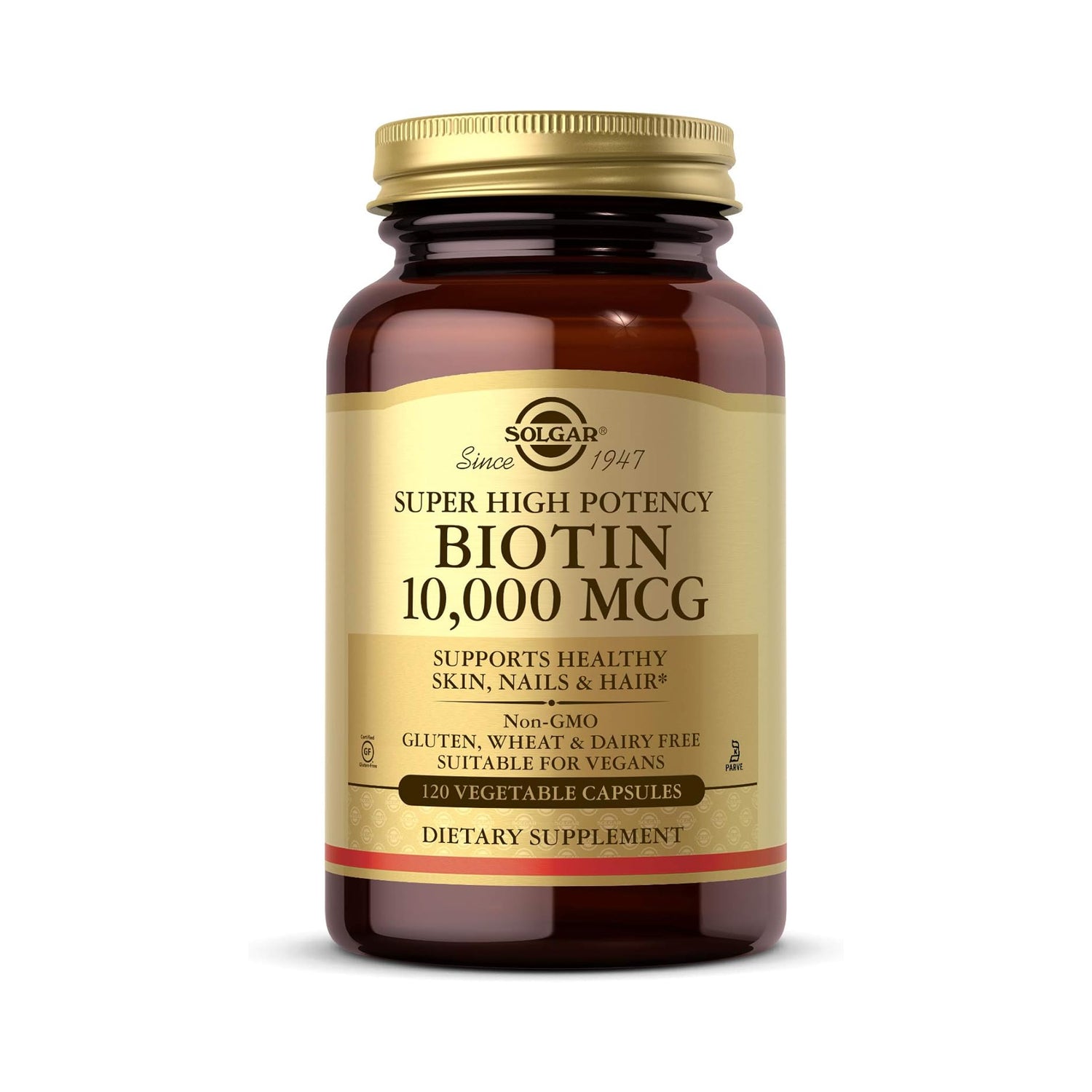 Solgar Biotin 10000mcg 120ct - front of bottle