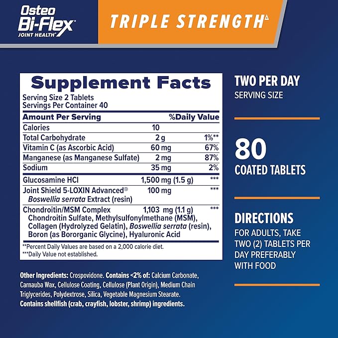 Osteo Bi-Flex Advanced Triple Strength, 80 Coated Caplets