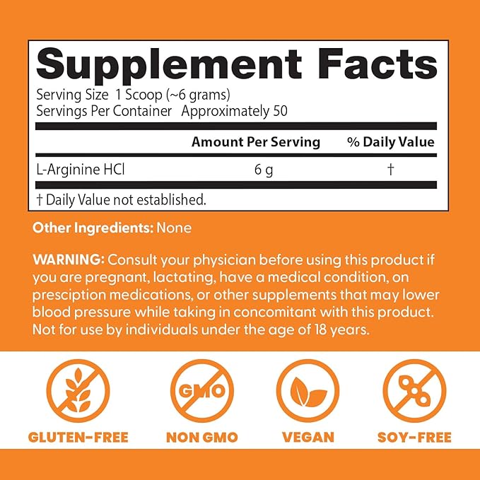 Doctor's Best L-Arginine Powder, Non-GMO, Vegan, Gluten Free, Soy Free, Helps Promote Muscle Growth, 300 Grams